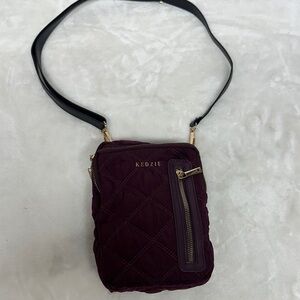 Kedzie Quilted Crossbody Bag - Plum and Black